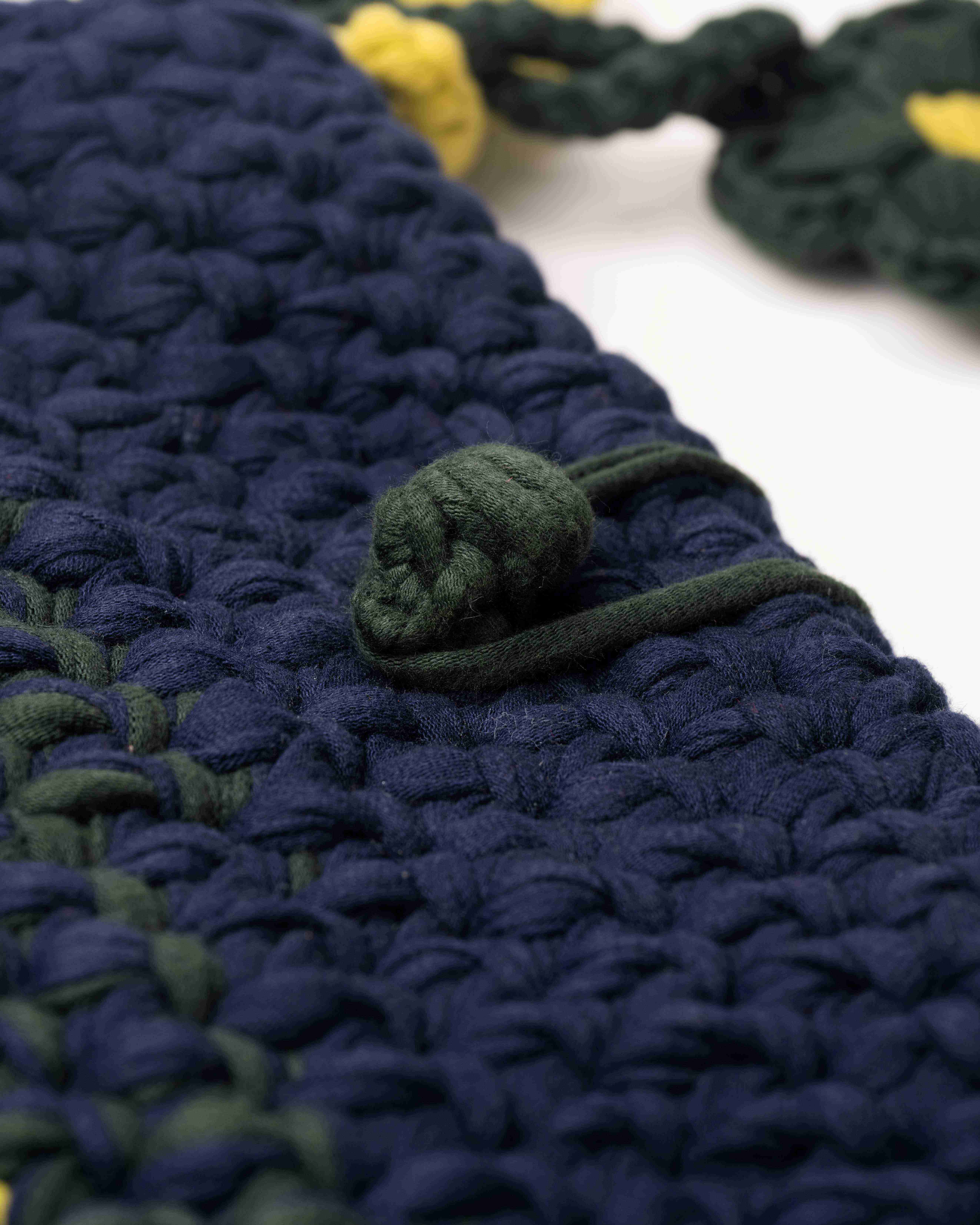 CozyTech Crochet Laptop Sleeve - Green & Blue