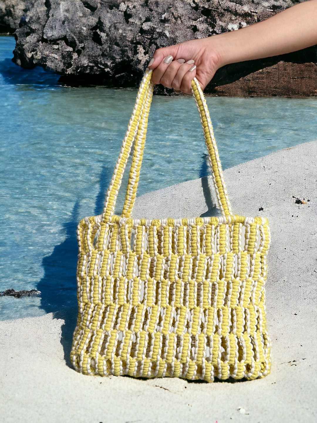Tote Bag - Yellow & White