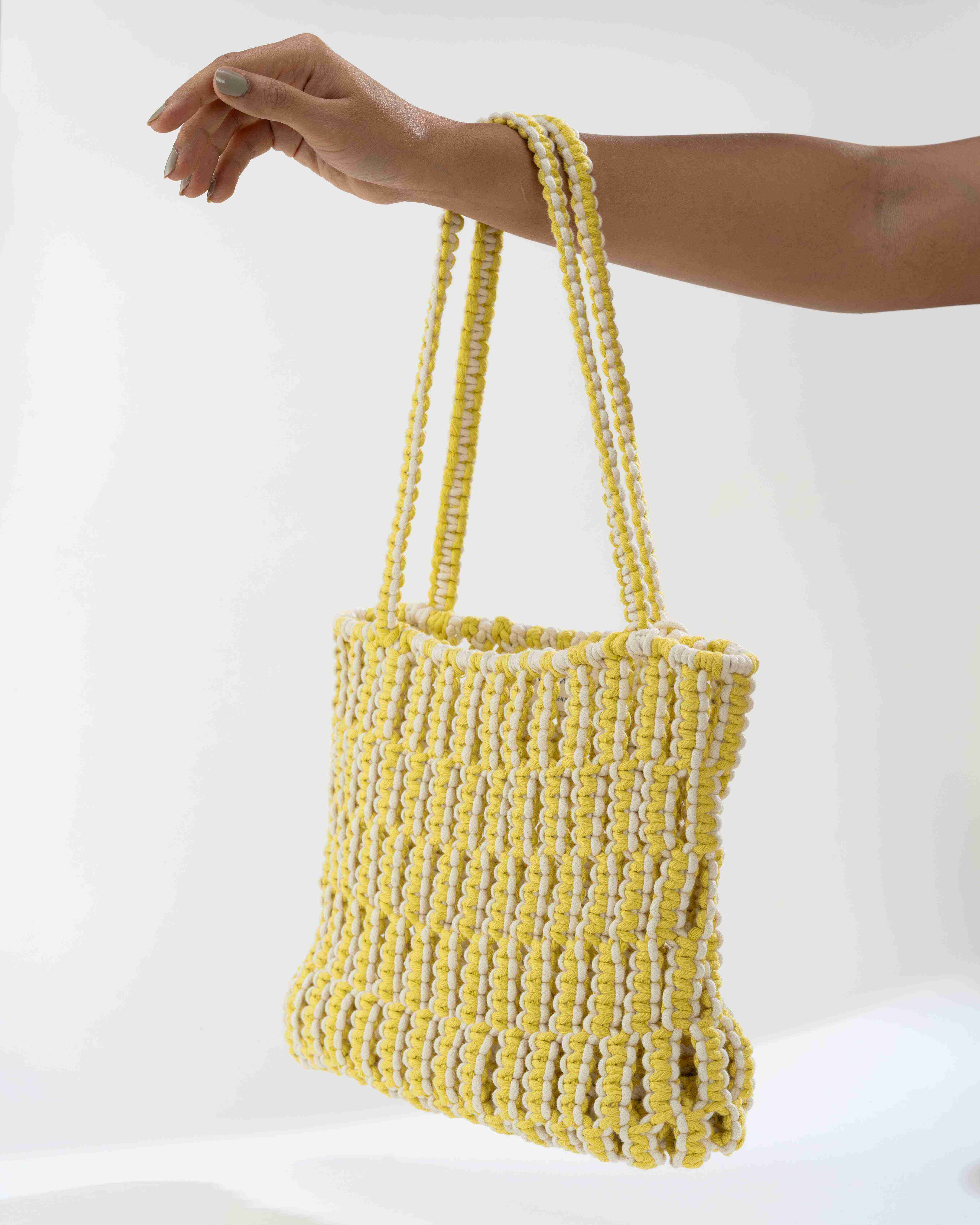 Tote Bag - Yellow & White