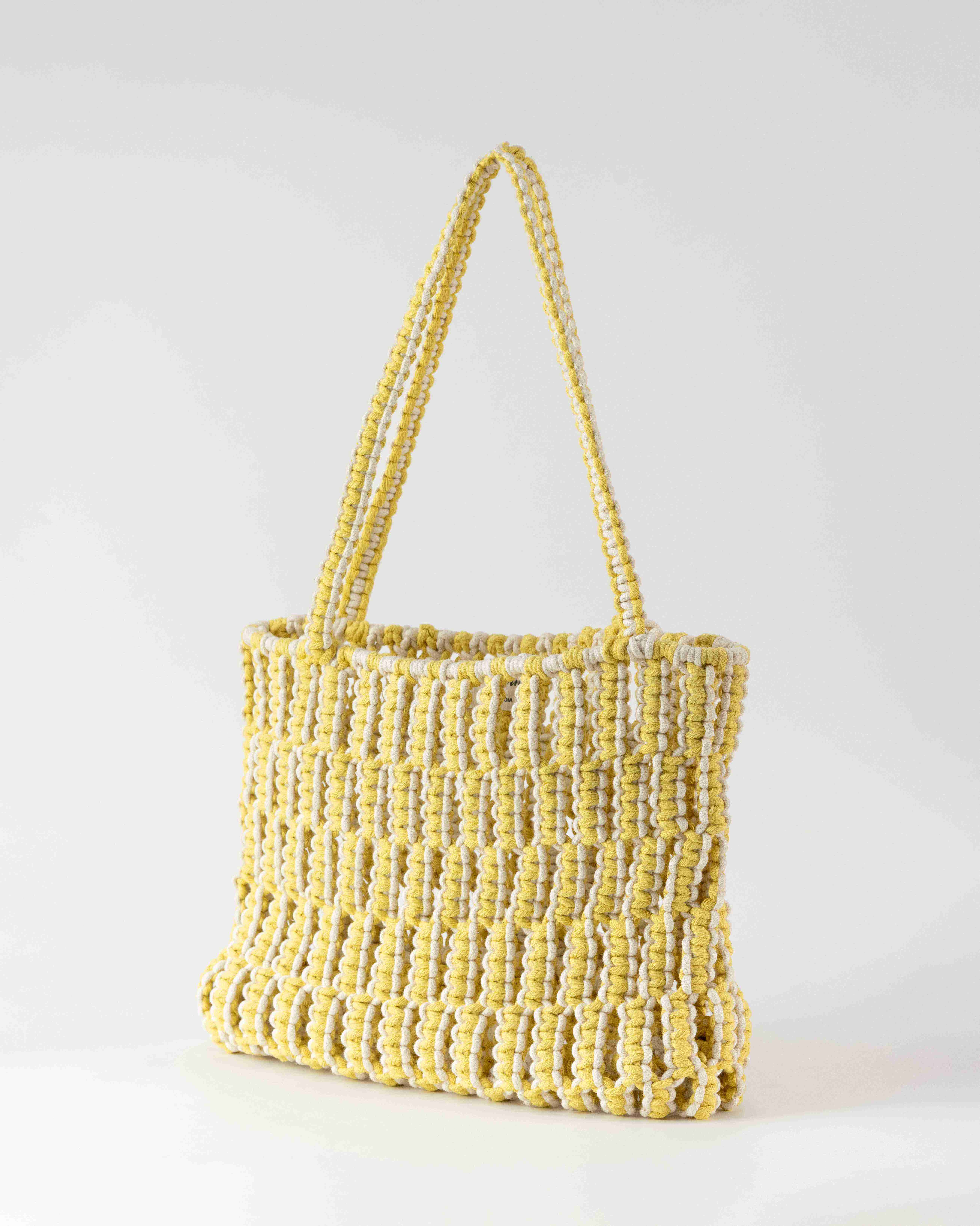 Tote Bag - Yellow & White