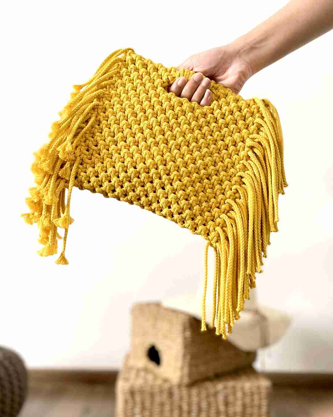 The Fringe-With-Benefits Bag- Mustard