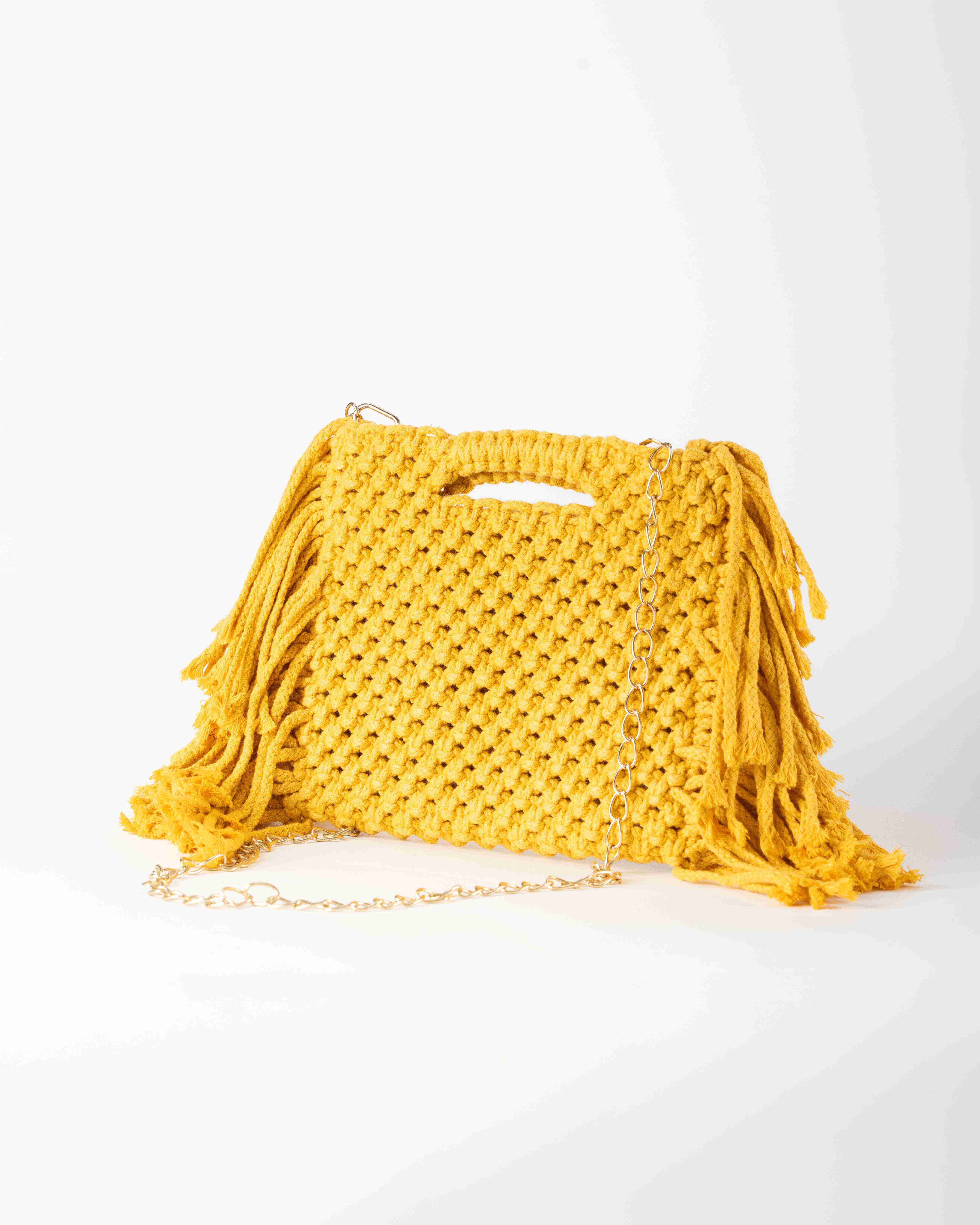 The Fringe-With-Benefits Bag- Mustard