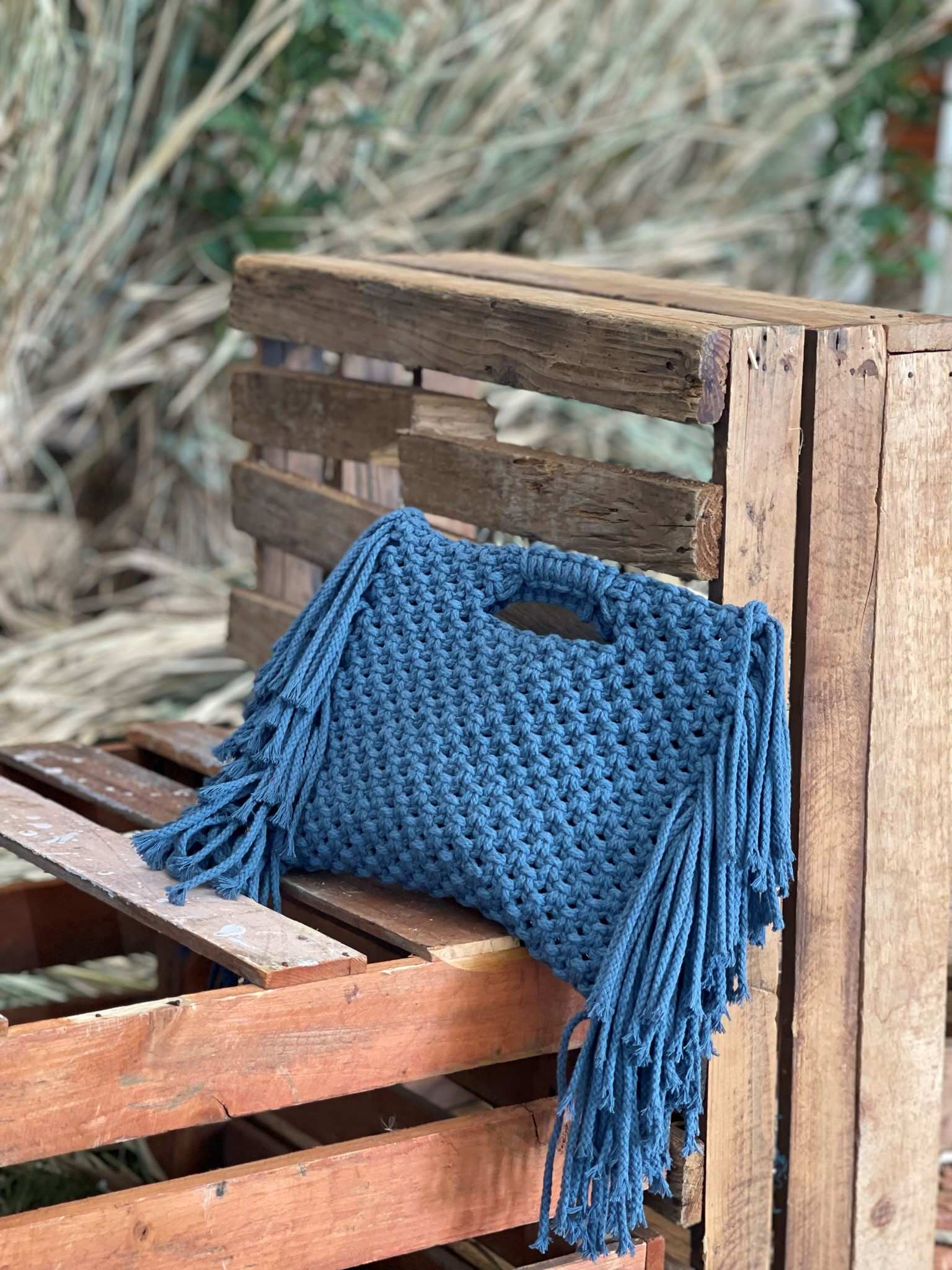 The Fringe-With-Benefits Bag- Blue