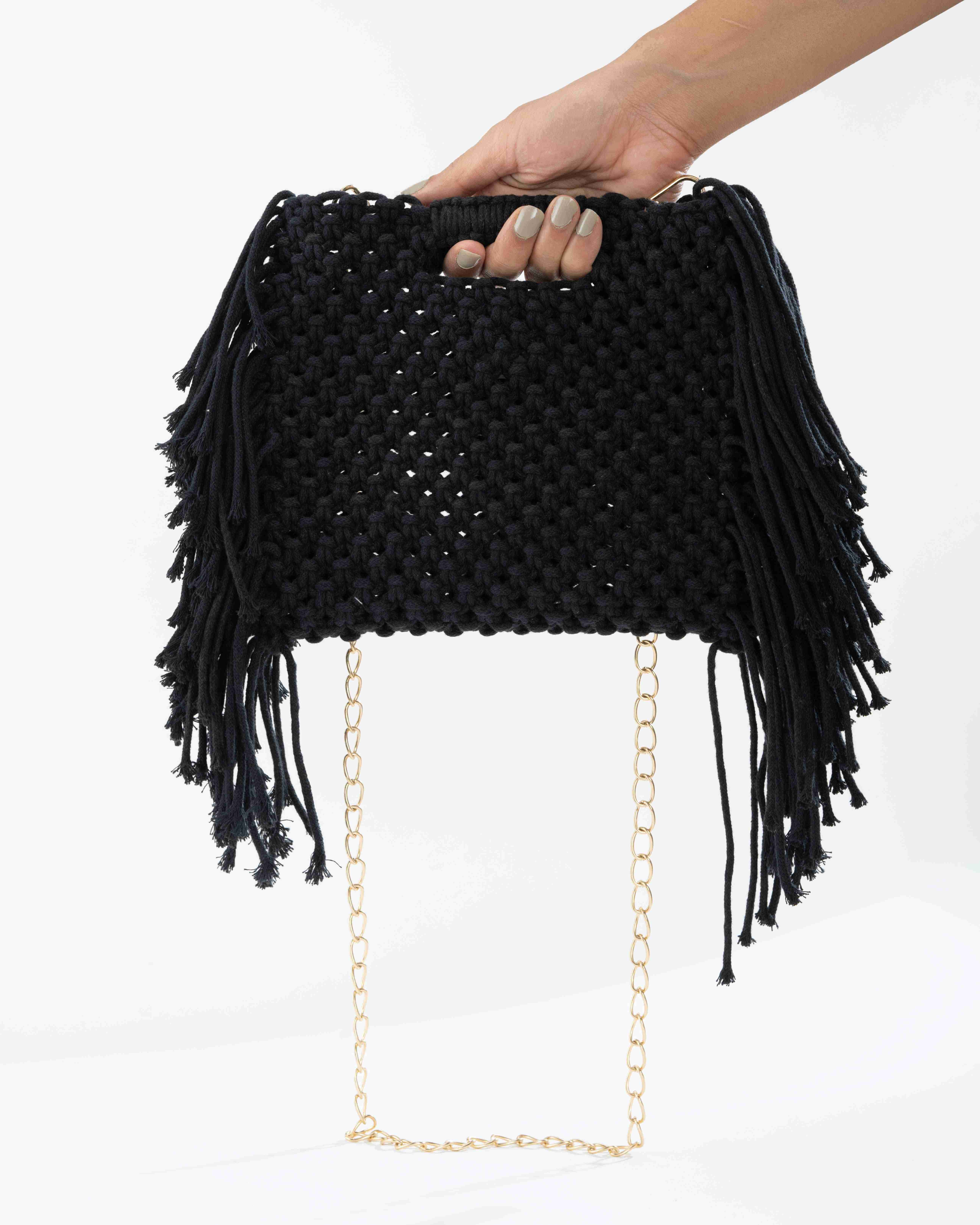 The Fringe-With-Benefits Bag- Black