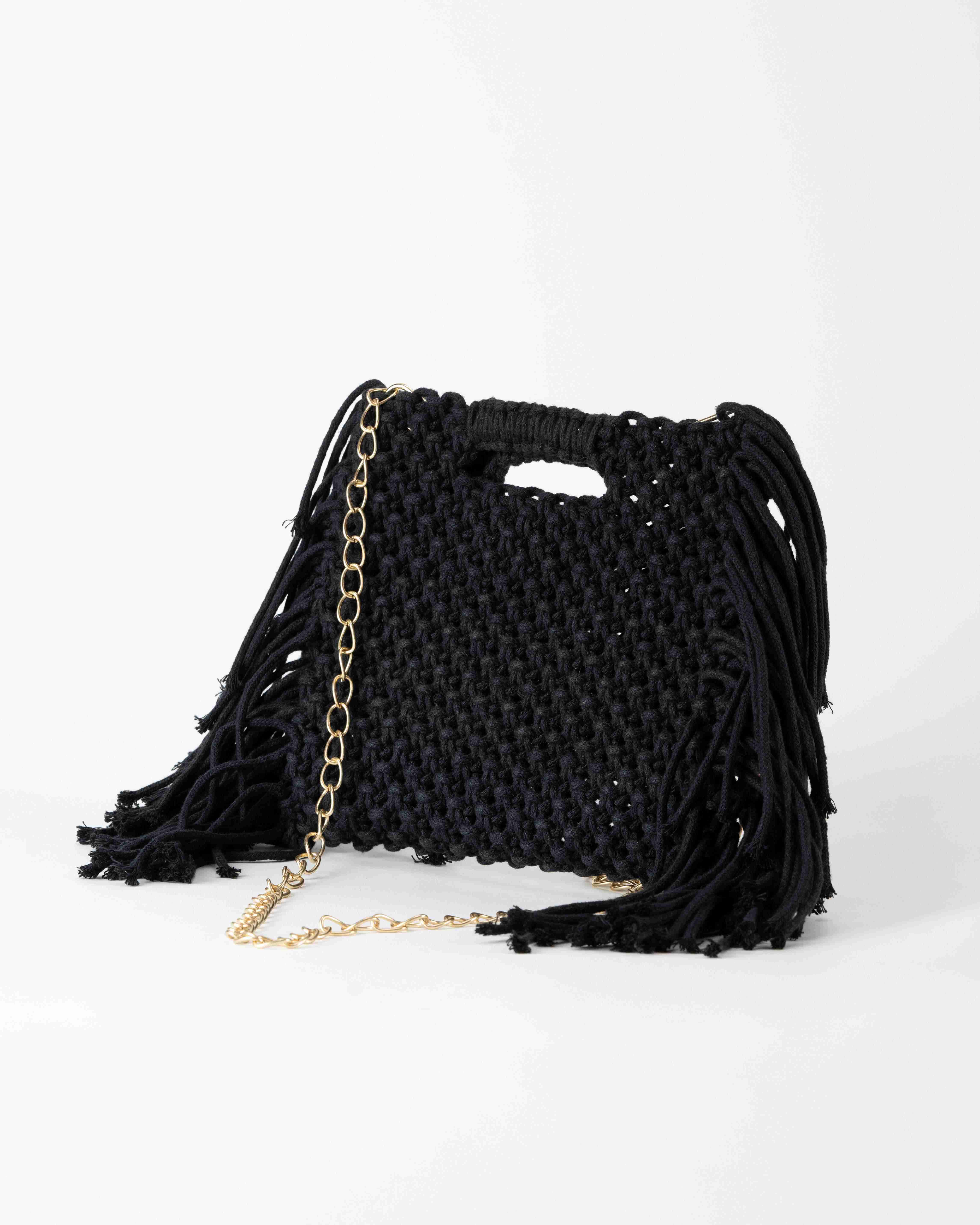 The Fringe-With-Benefits Bag- Black