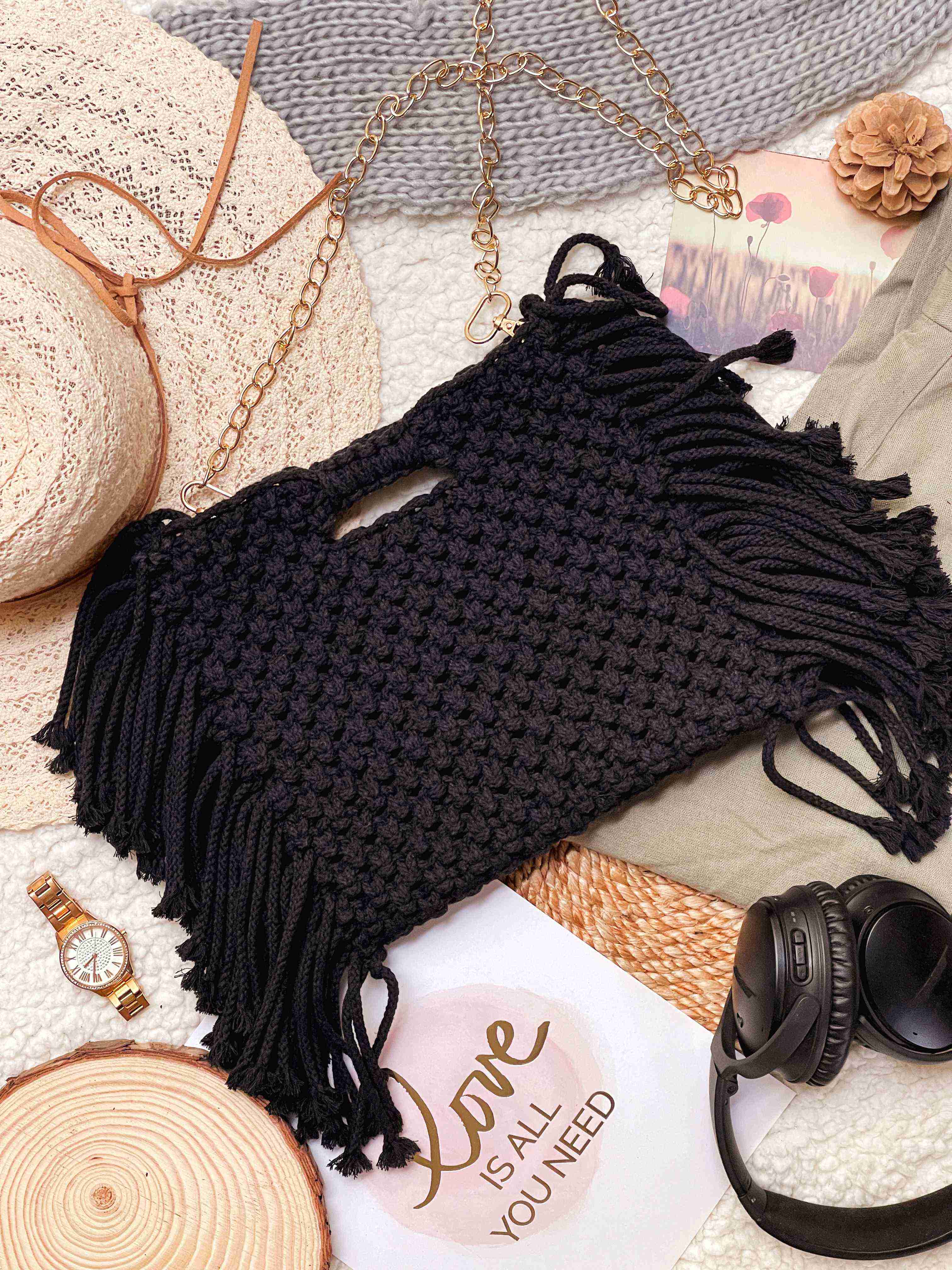 The Fringe-With-Benefits Bag- Black