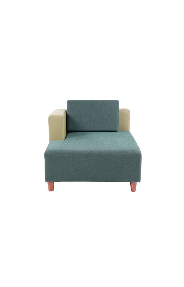 neudot Hailey Duet Fabric 1 Seater RHS Lounger in Castle Green Colour
