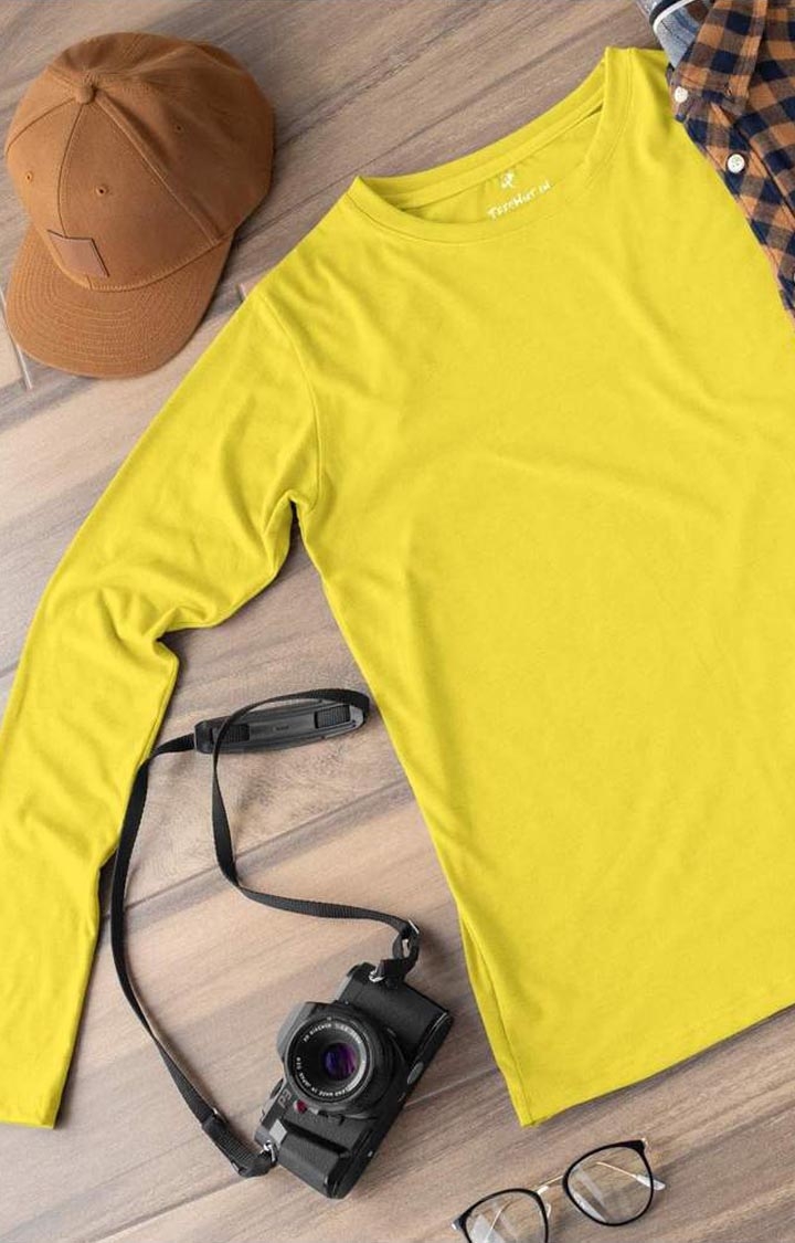 Solid Men's Full Sleeve T-Shirt - Pineapple Yellow