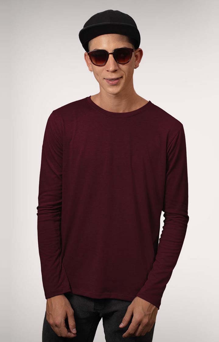 PRONK | Solid Men's Half Sleeve T-Shirt - Wine