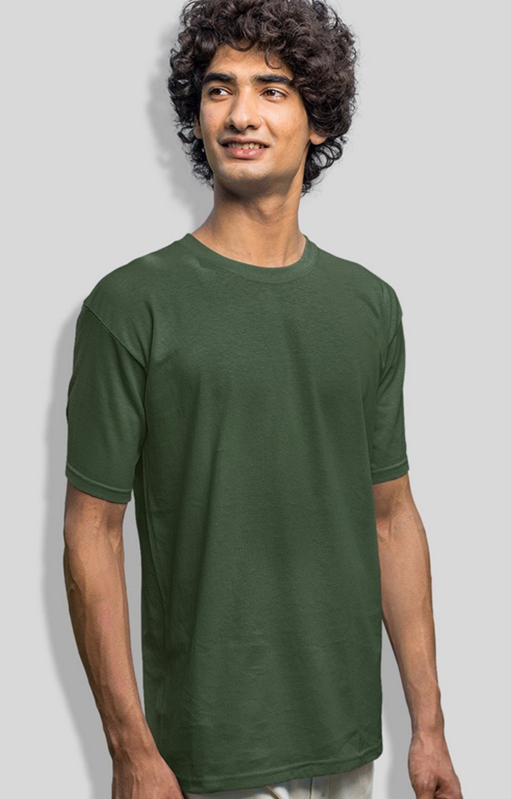 PRONK | Solid Men's Half Sleeve T-Shirt - Basil Green