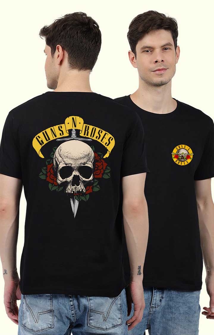 Guns N Roses Men's Regular Fit Black Half Sleeve T Shirt