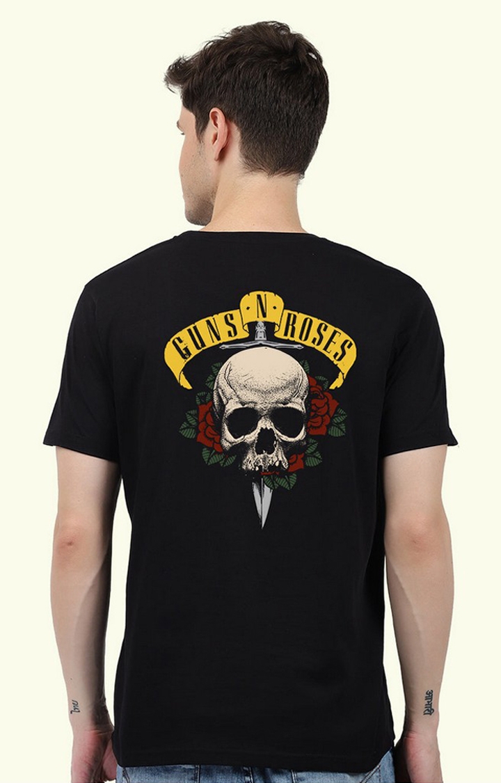 PRONK | Guns N Roses Men's Regular Fit Black Half Sleeve T Shirt
