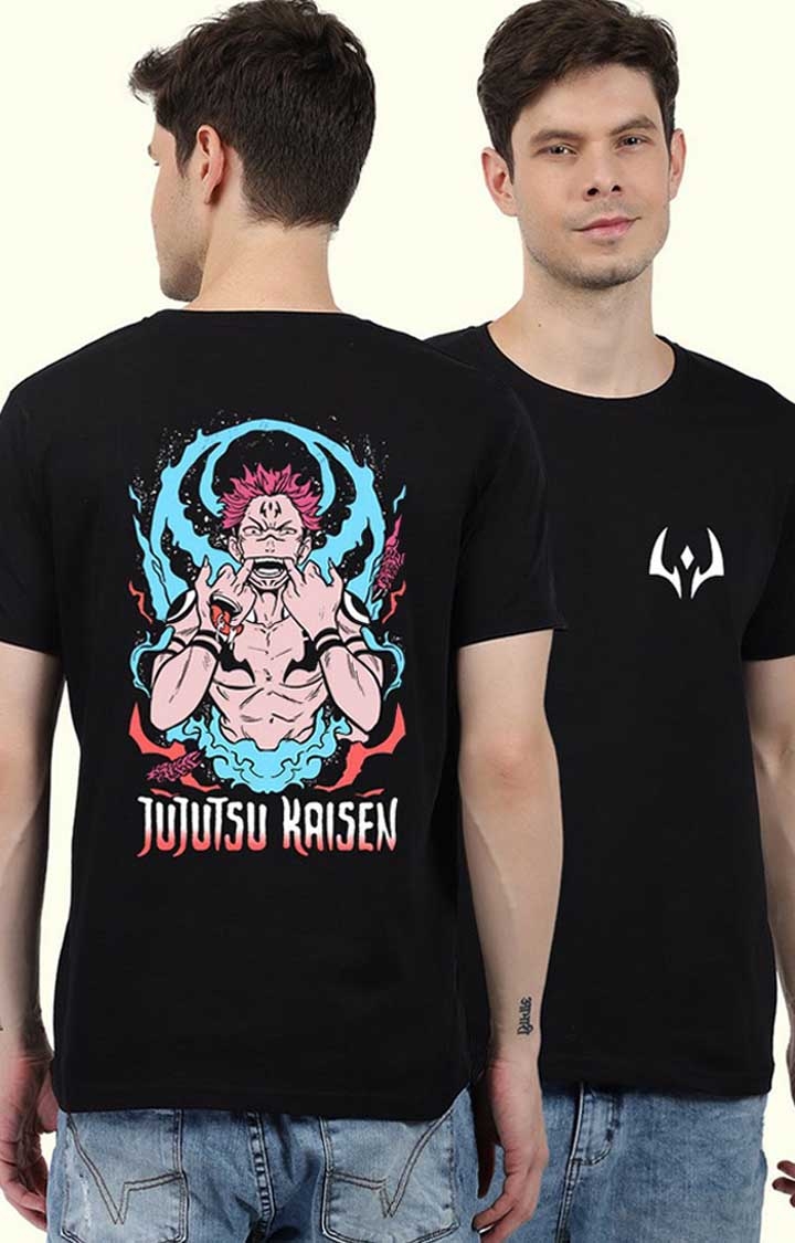Jujutsu Kaisen Men's Black Half Sleeve T Shirt