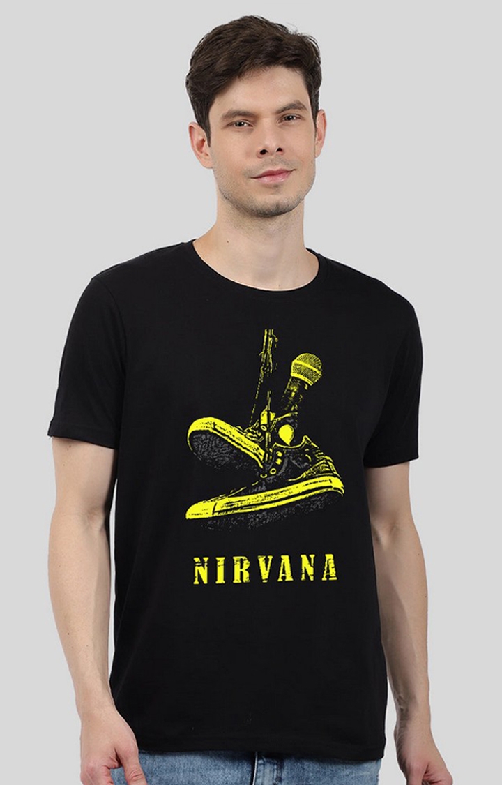 Nirvana Mic Back Men's Half Sleeve T Shirt