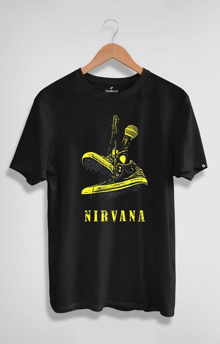 Nirvana Mic Back Men's Half Sleeve T Shirt