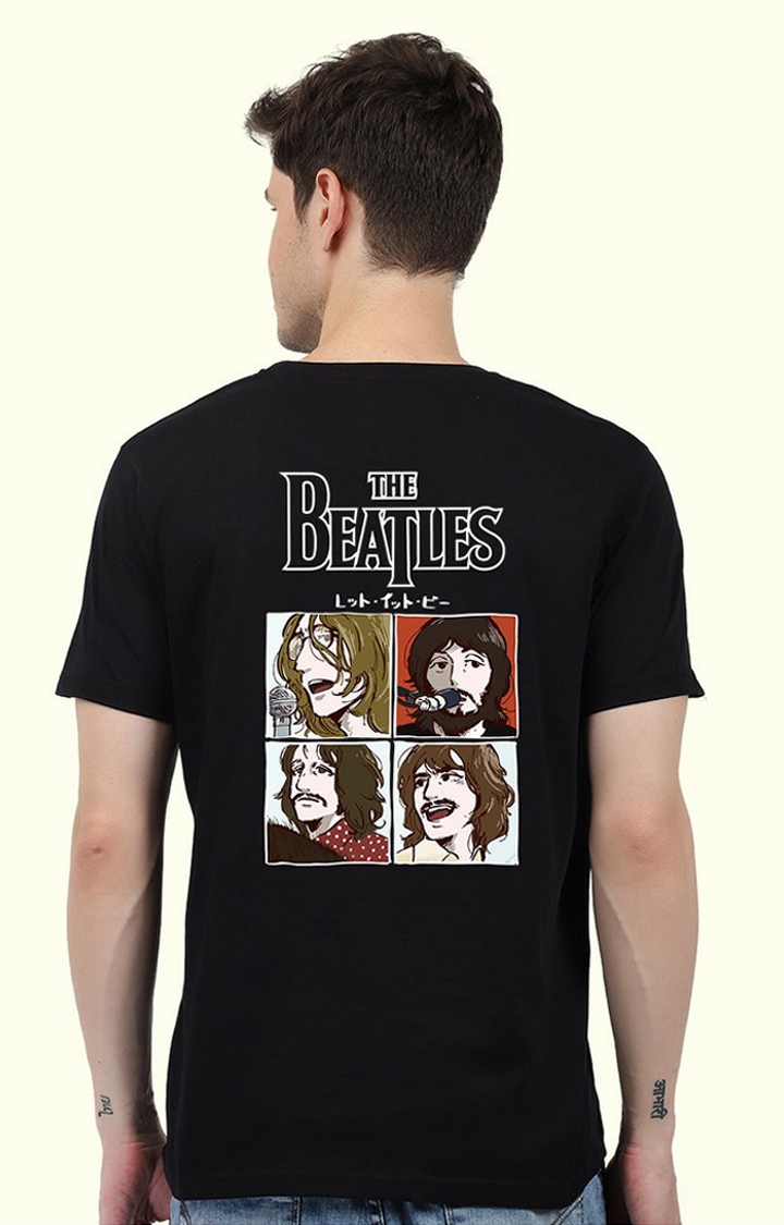 The Beatles Men's Regular Fit Black Half Sleeve T Shirt