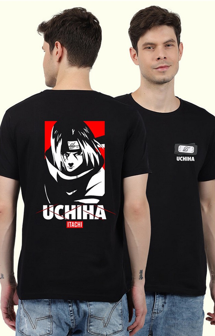 Uchiha Itachi Men's Regular Fit Black Half Sleeve T Shirt