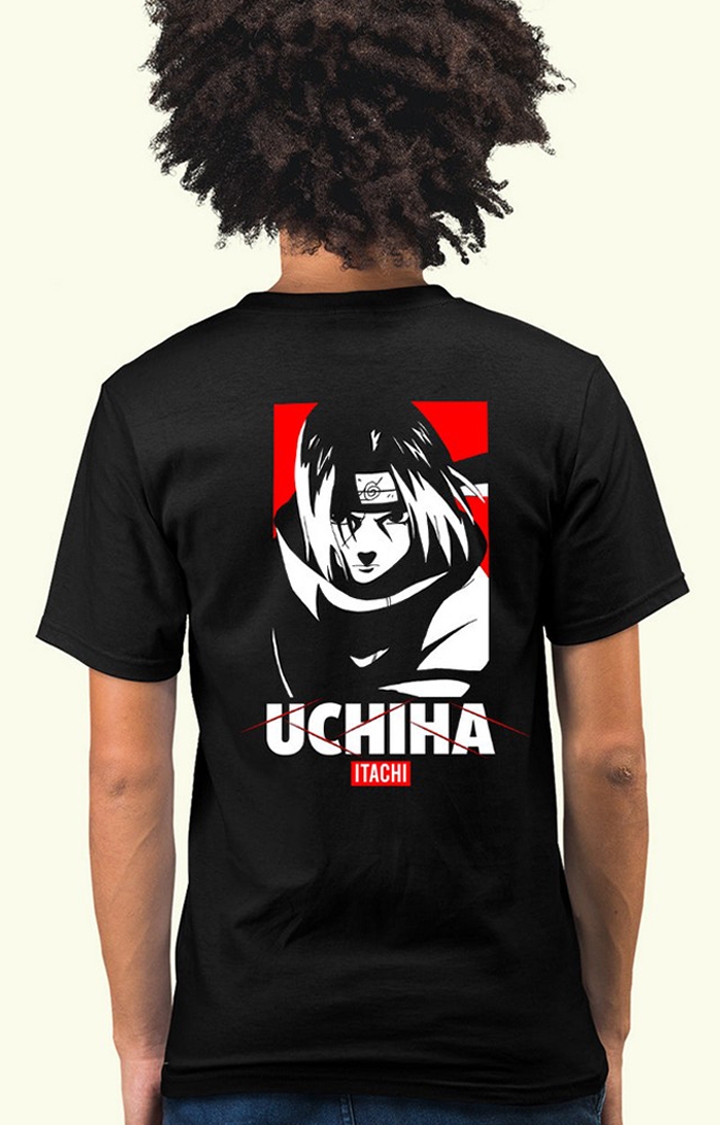 Uchiha Itachi Men's Regular Fit Black Half Sleeve T Shirt