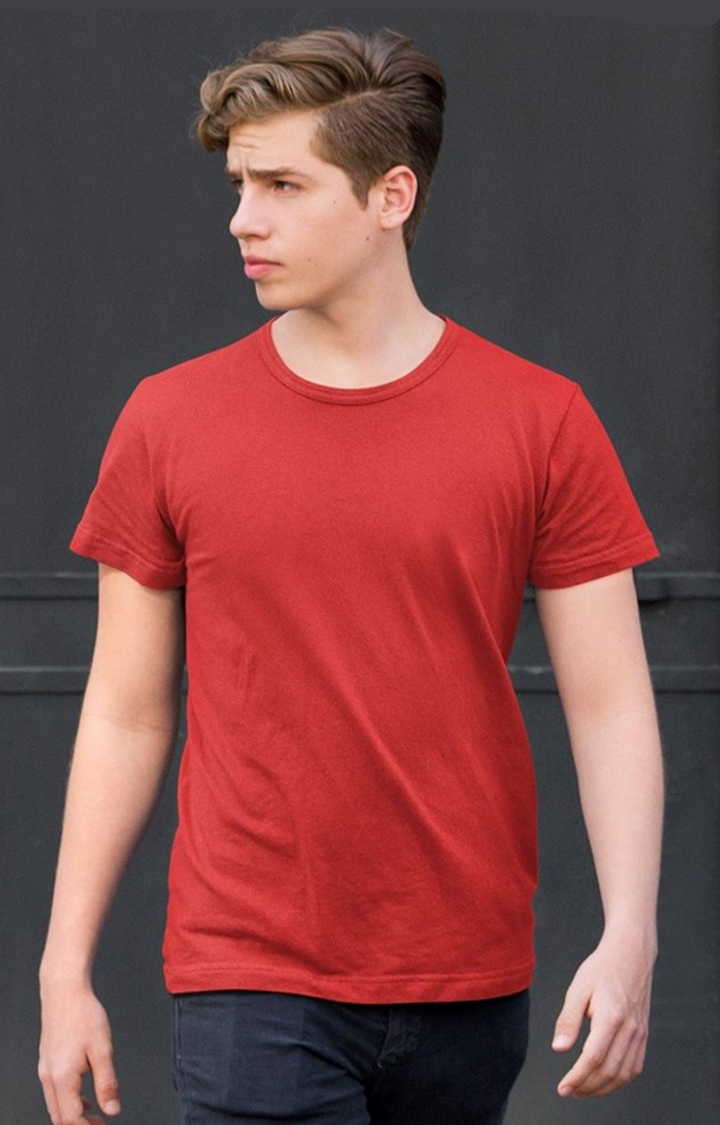 PRONK | Solid Men's Half Sleeve T-Shirt - Candy Red