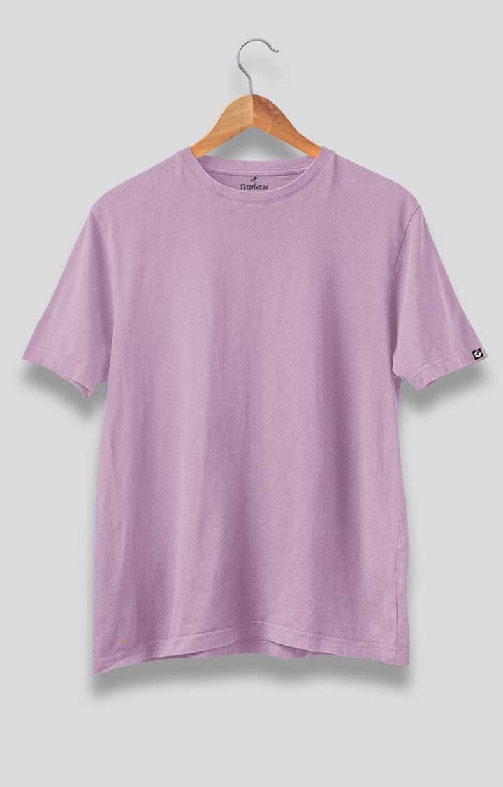 Solid Men's Half Sleeve T-Shirt - Lilac