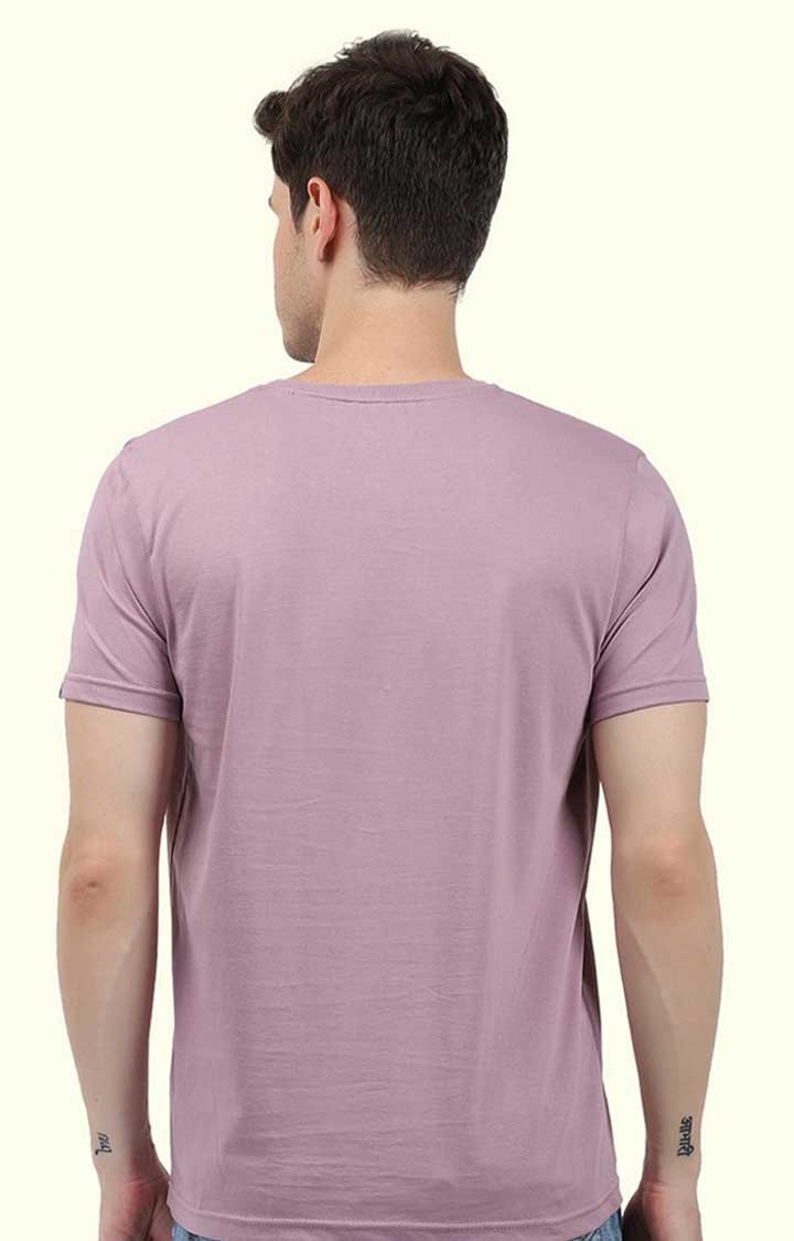 Nirvana Men's Regular Fit Lilac Half Sleeve T Shirt
