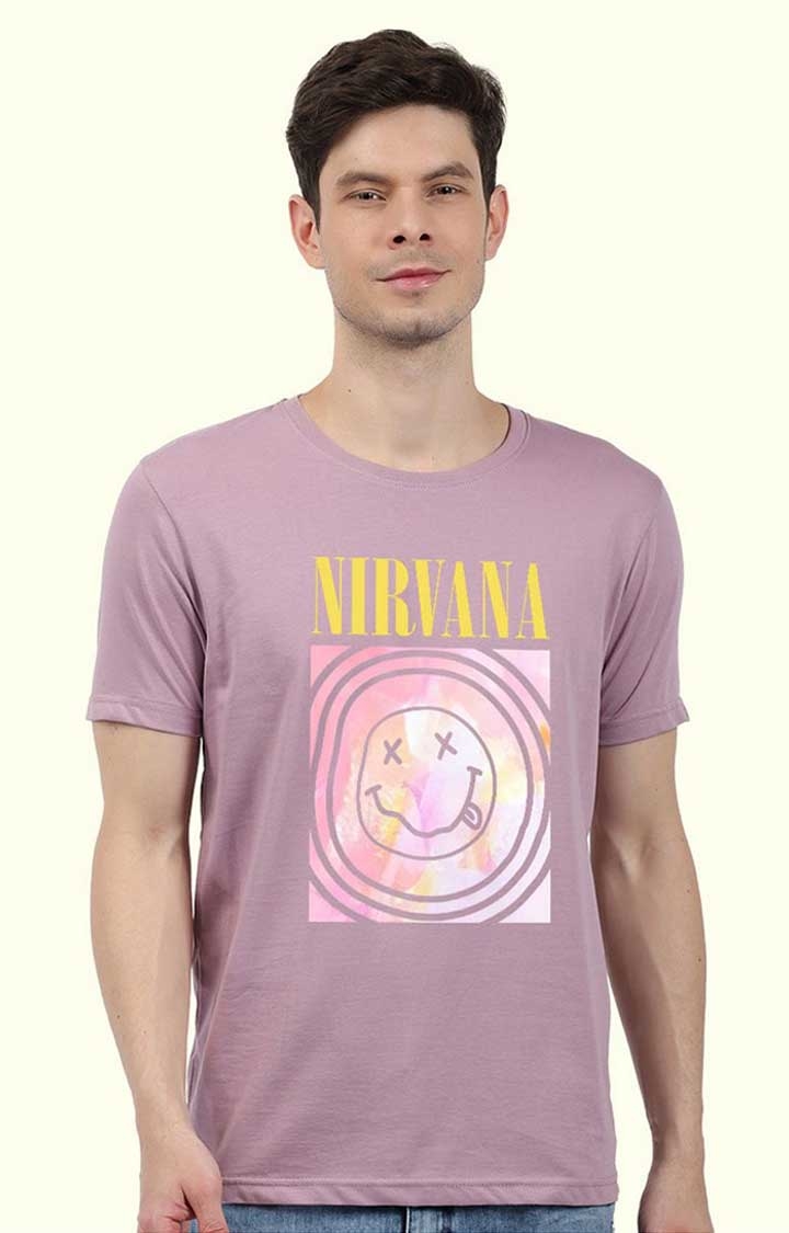 PRONK | Nirvana Men's Regular Fit Lilac Half Sleeve T Shirt