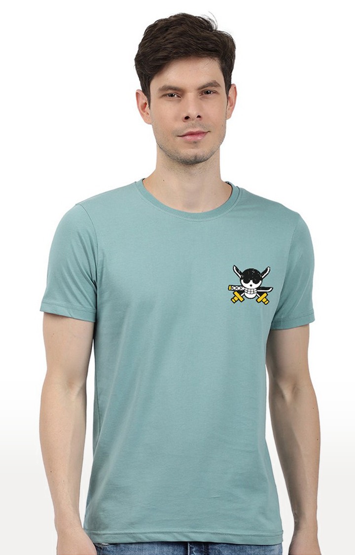 Hunter Zoro Men's Mint Green Half Sleeve T Shirt