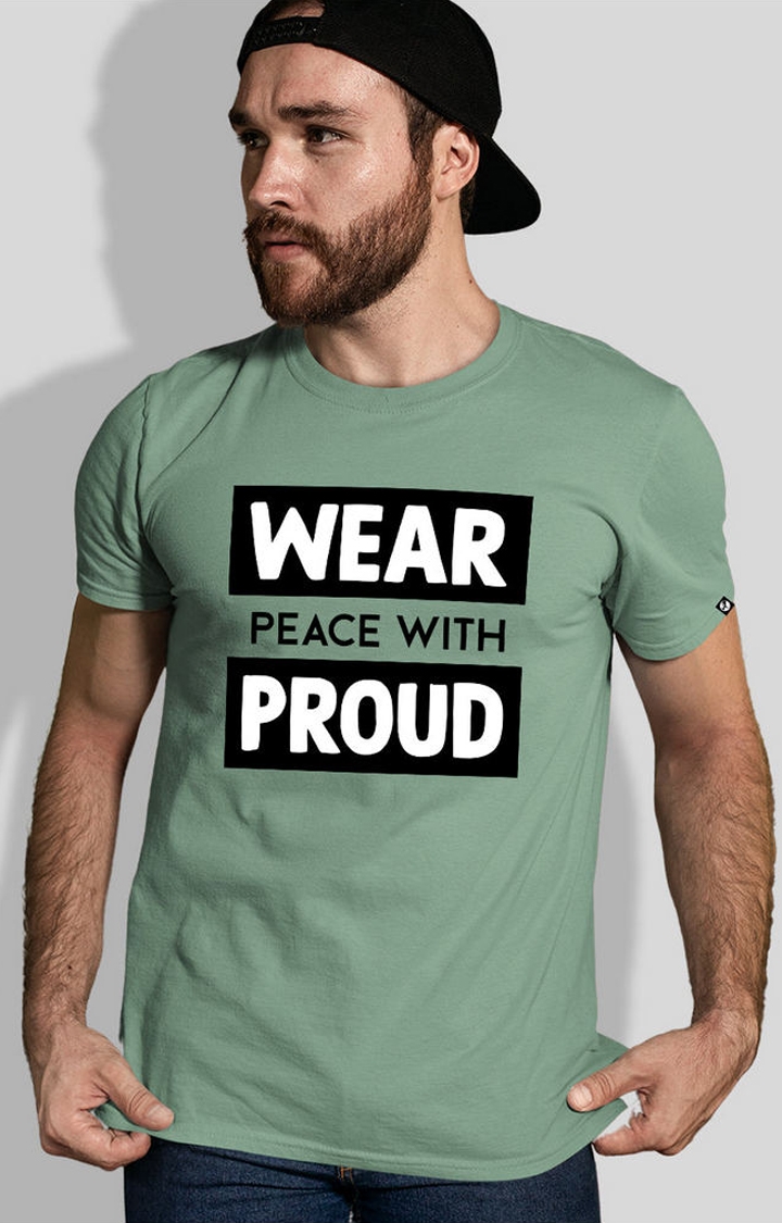 TeesHut | Wear Peace With Proud Men's Half Sleeve T Shirt