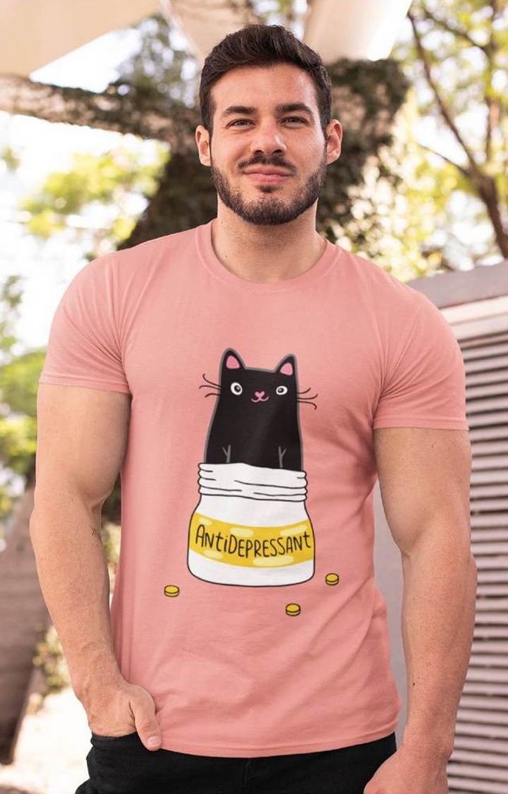 PRONK | Antidepressant Cat Men's Half Sleeve T Shirt