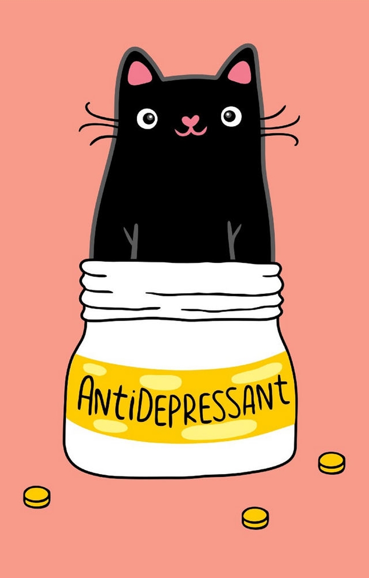 Antidepressant Cat Men's Half Sleeve T Shirt