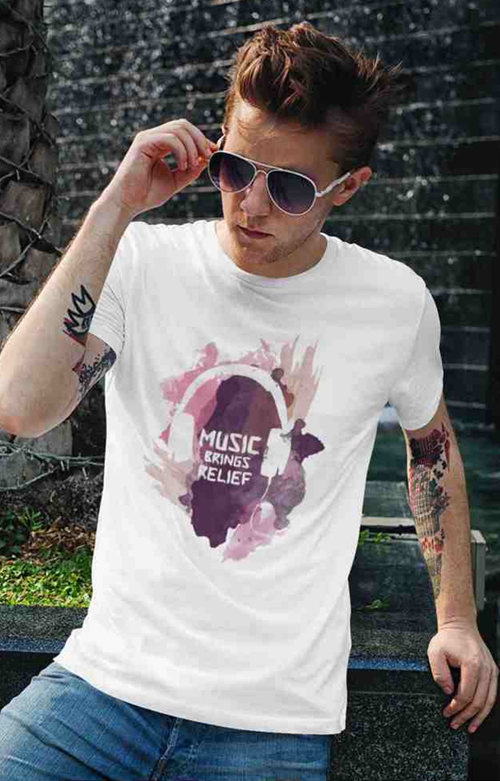 Music Brings Relief Men's Half Sleeve T Shirt
