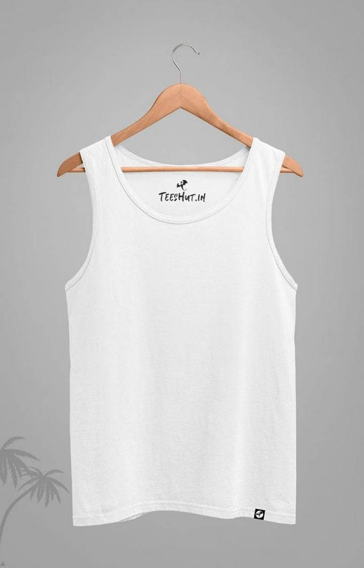 Men's Solid White Vest