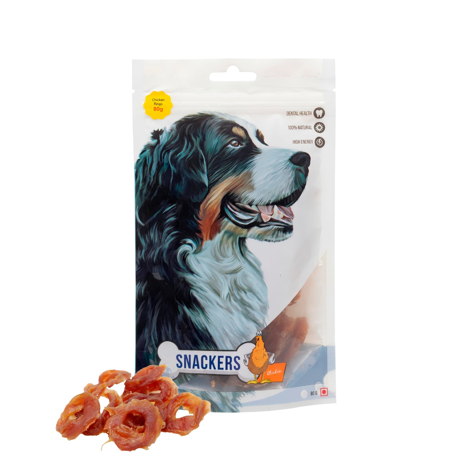 Snackers Chicken Rings Dog Treat, 80 g