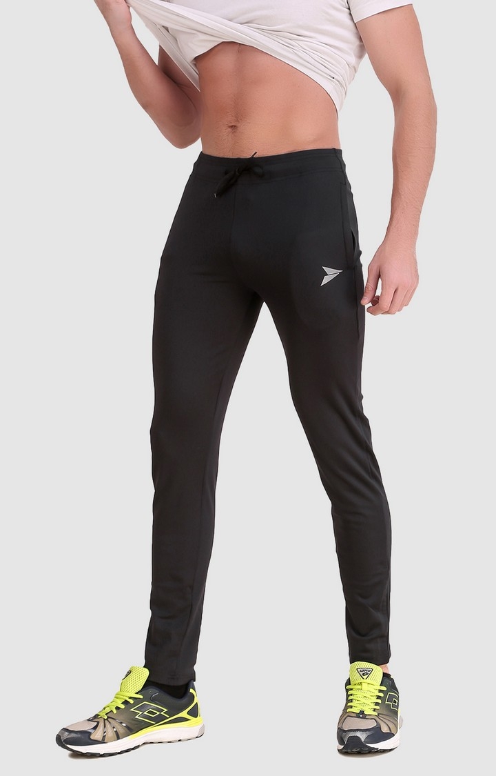 Fitinc | Men's Black Polyester Solid Trackpant 0