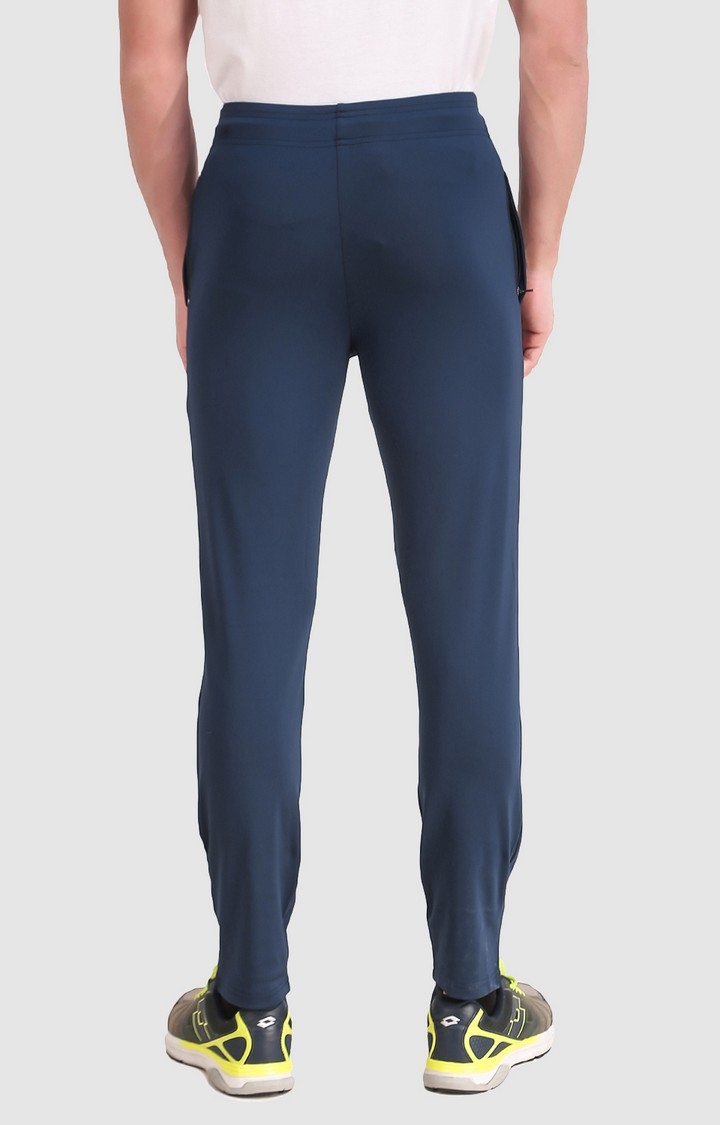 Fitinc | Men's Navy Blue Polyester Solid Trackpant 2