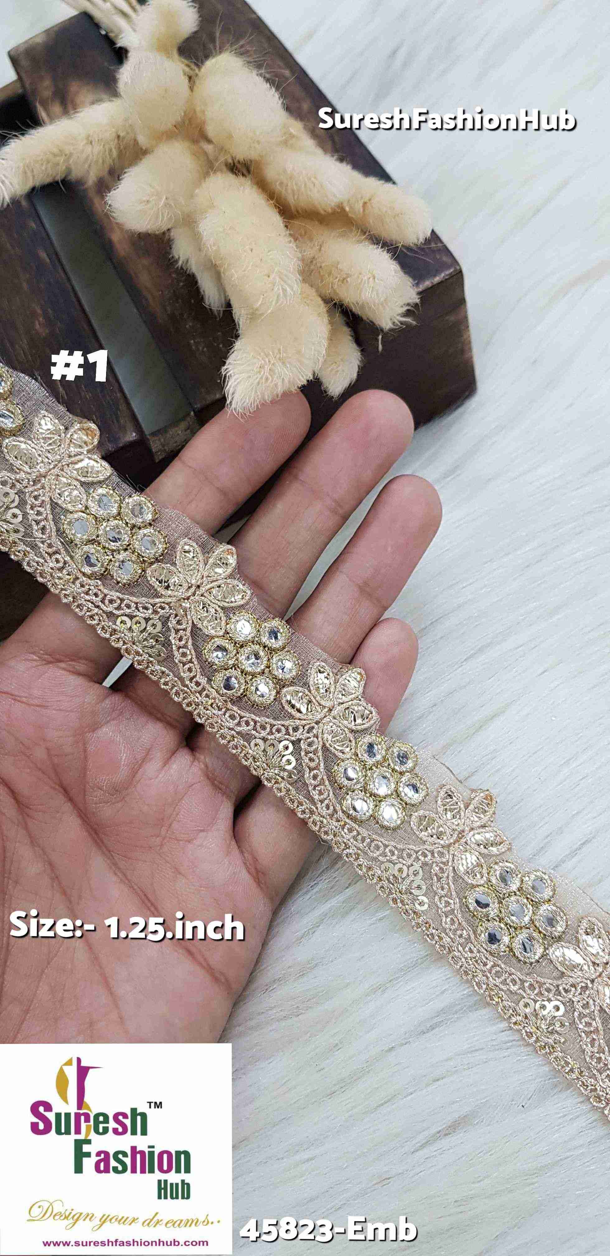 Radiant Bloom Gota Embroidered Lace Roll