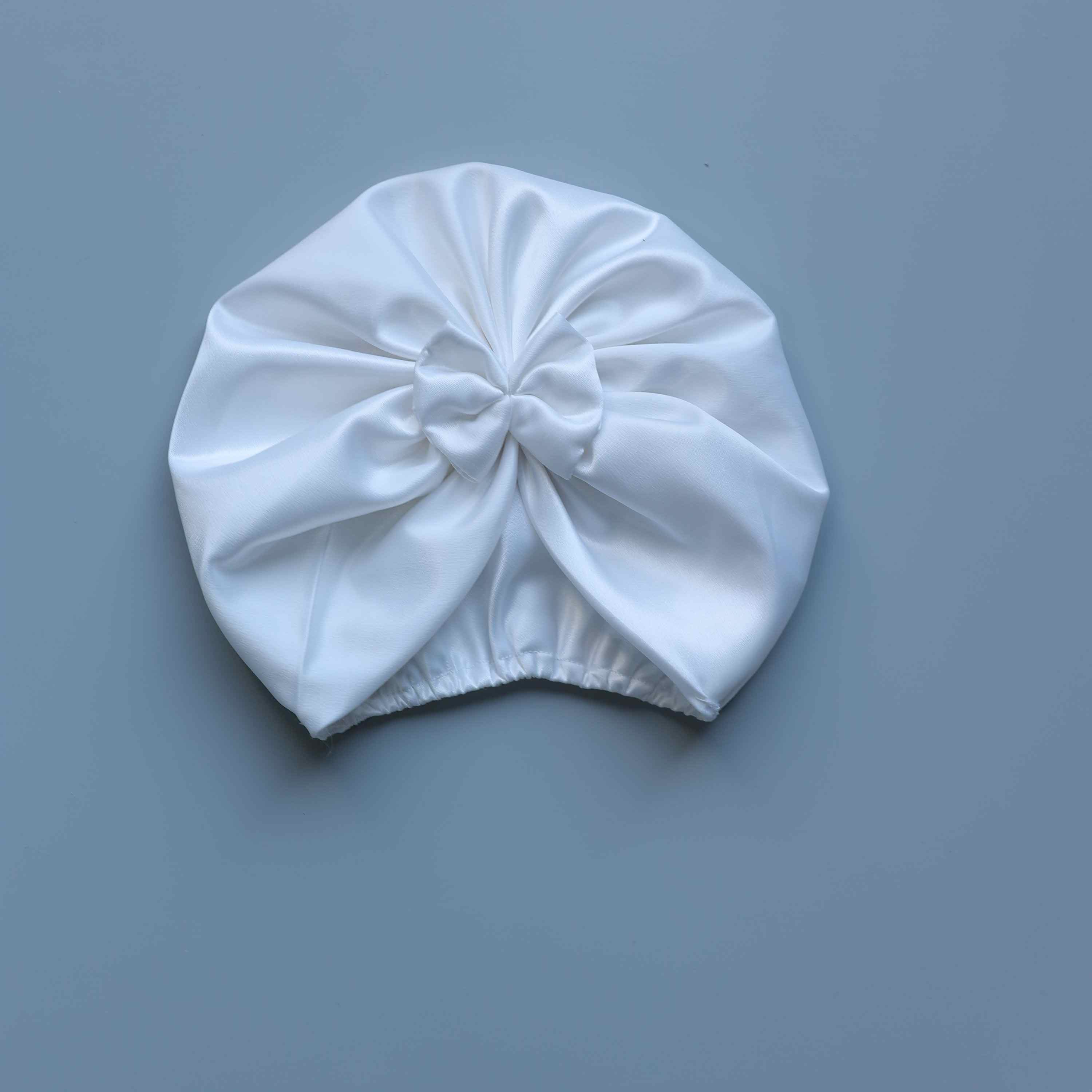 White Dove Satin Romper and Turban Set