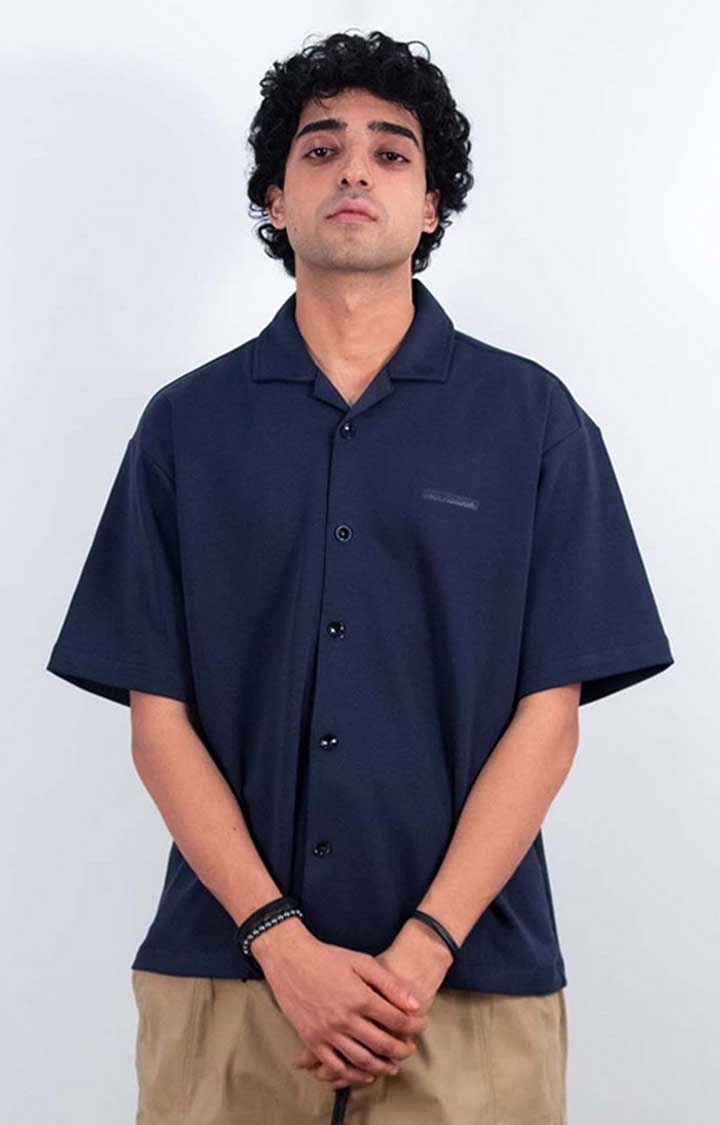 The Seed Store | Men's Deep Blue Fossil Oversized Shirt