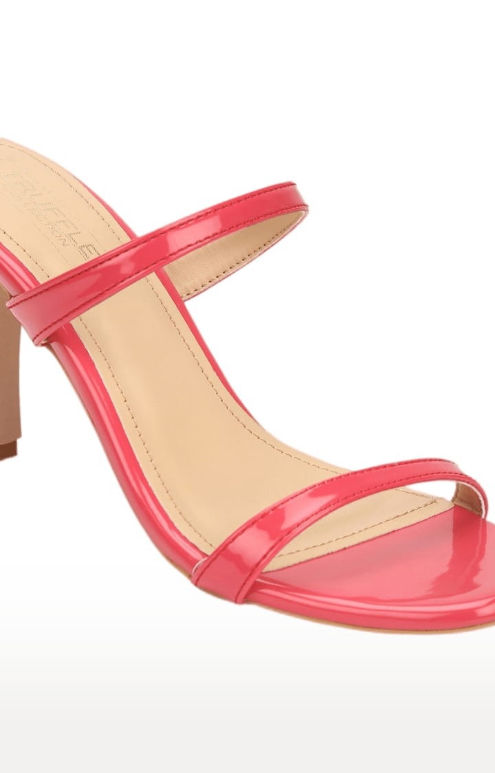 Women's Red PU Solid Slip On Stilettos
