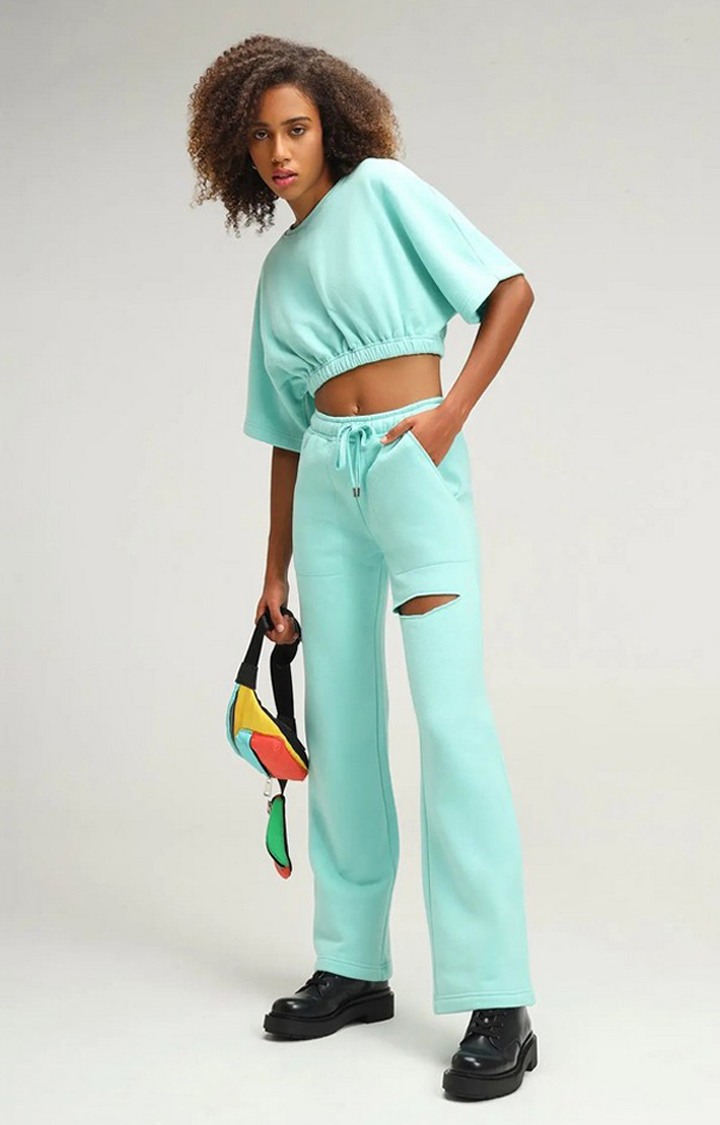 Miami Aqua Lounge Crop Top