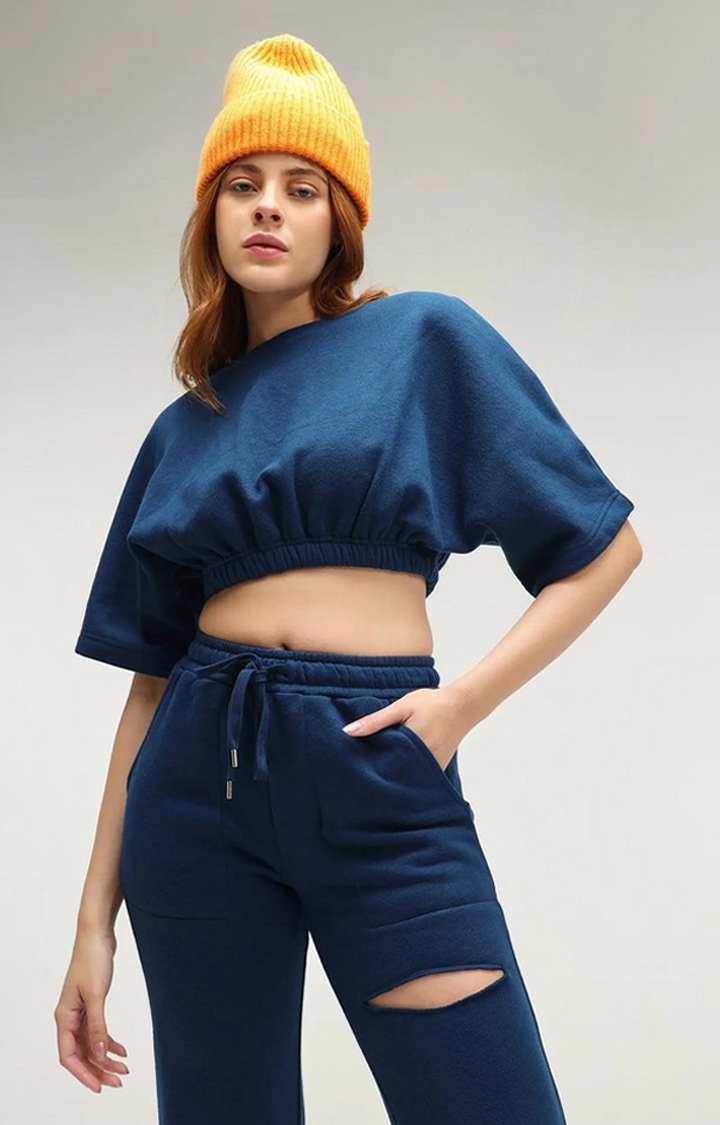 Cava Athleisure | Moscow Blue Lounge Crop Top