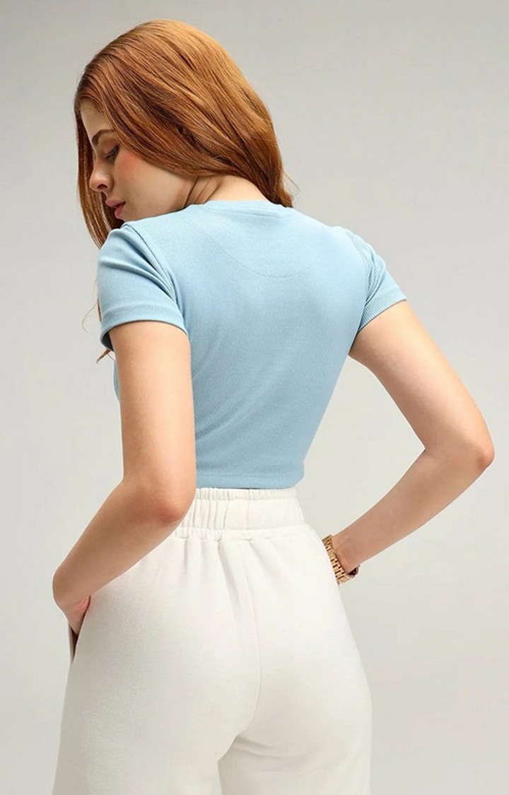 Athens Blue Snug Crop Top