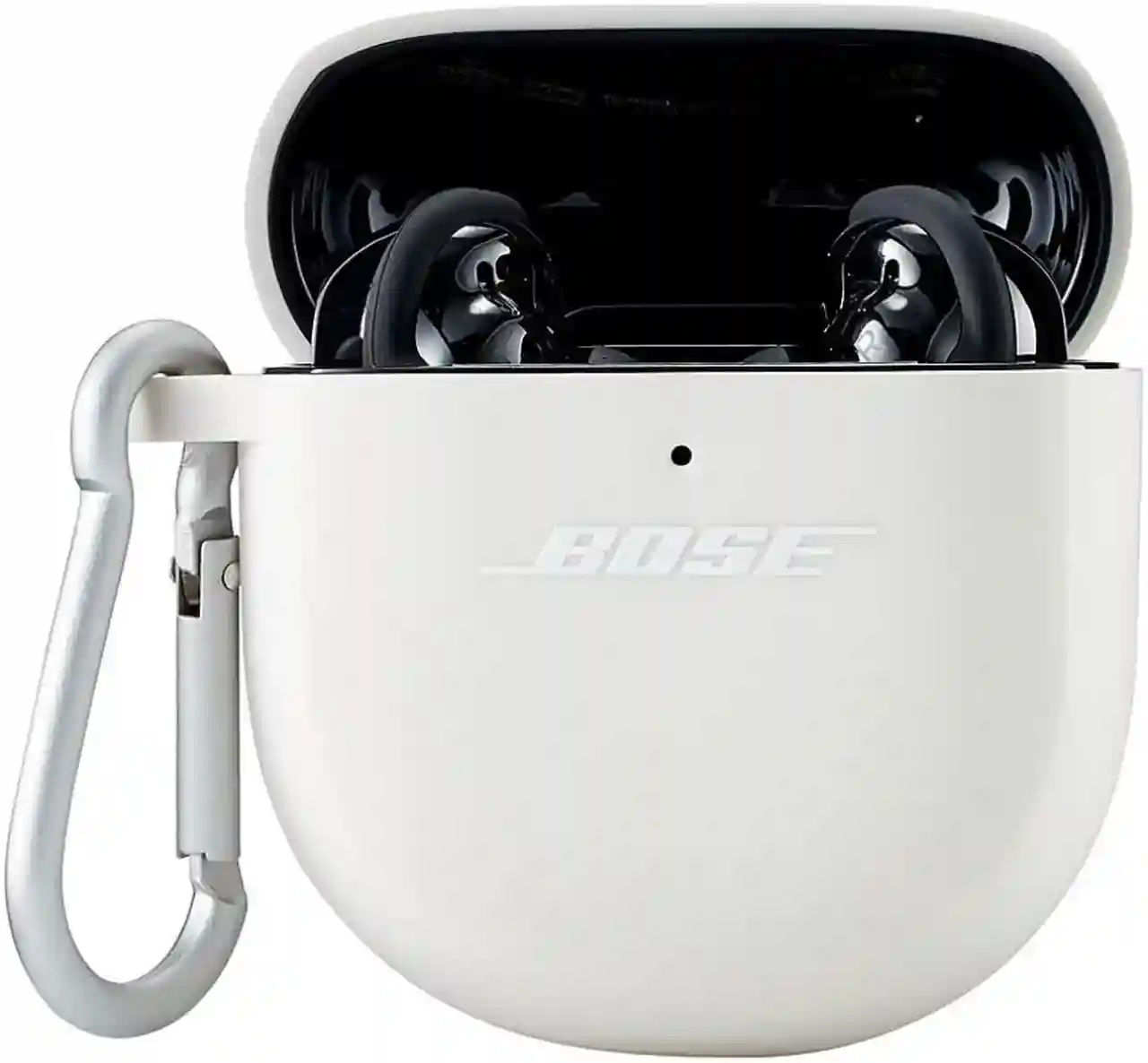 غطاء سيليكون Bose لعلبة سماعات QuietComfort Earbuds II مع خطاف تعليق - أسود ثلاثي