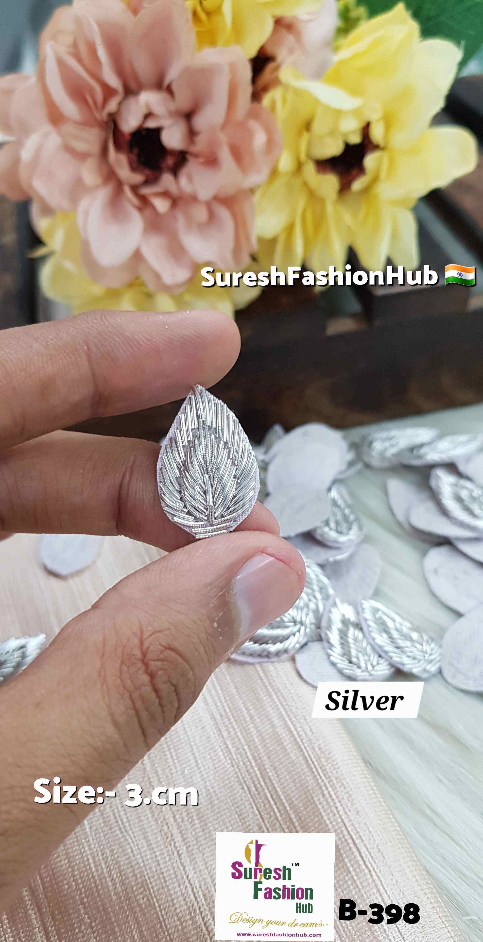 Silver Diya Zardosi Saadi Buttie