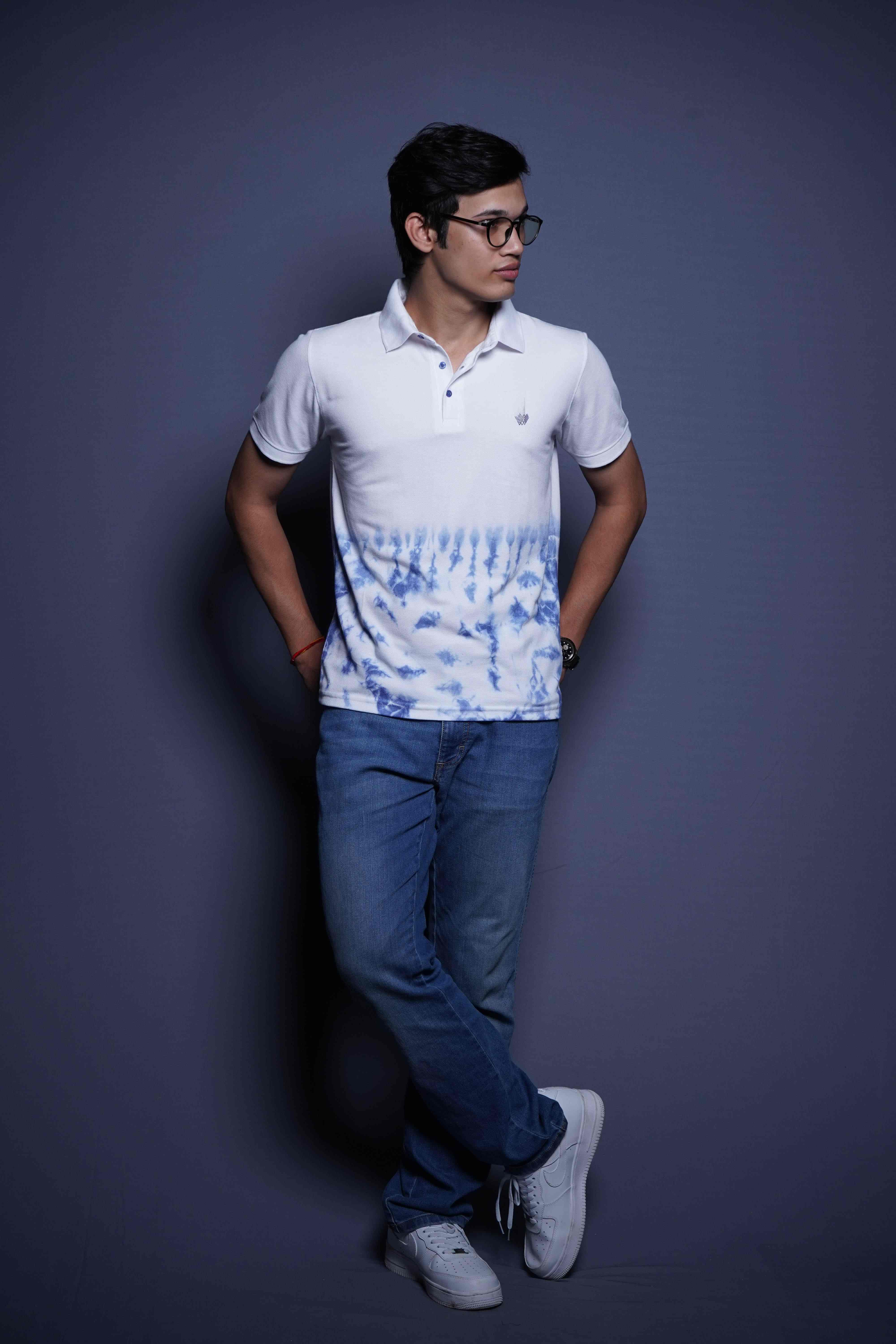 Only White Classic White Polo Neck Cotton T-Shirt