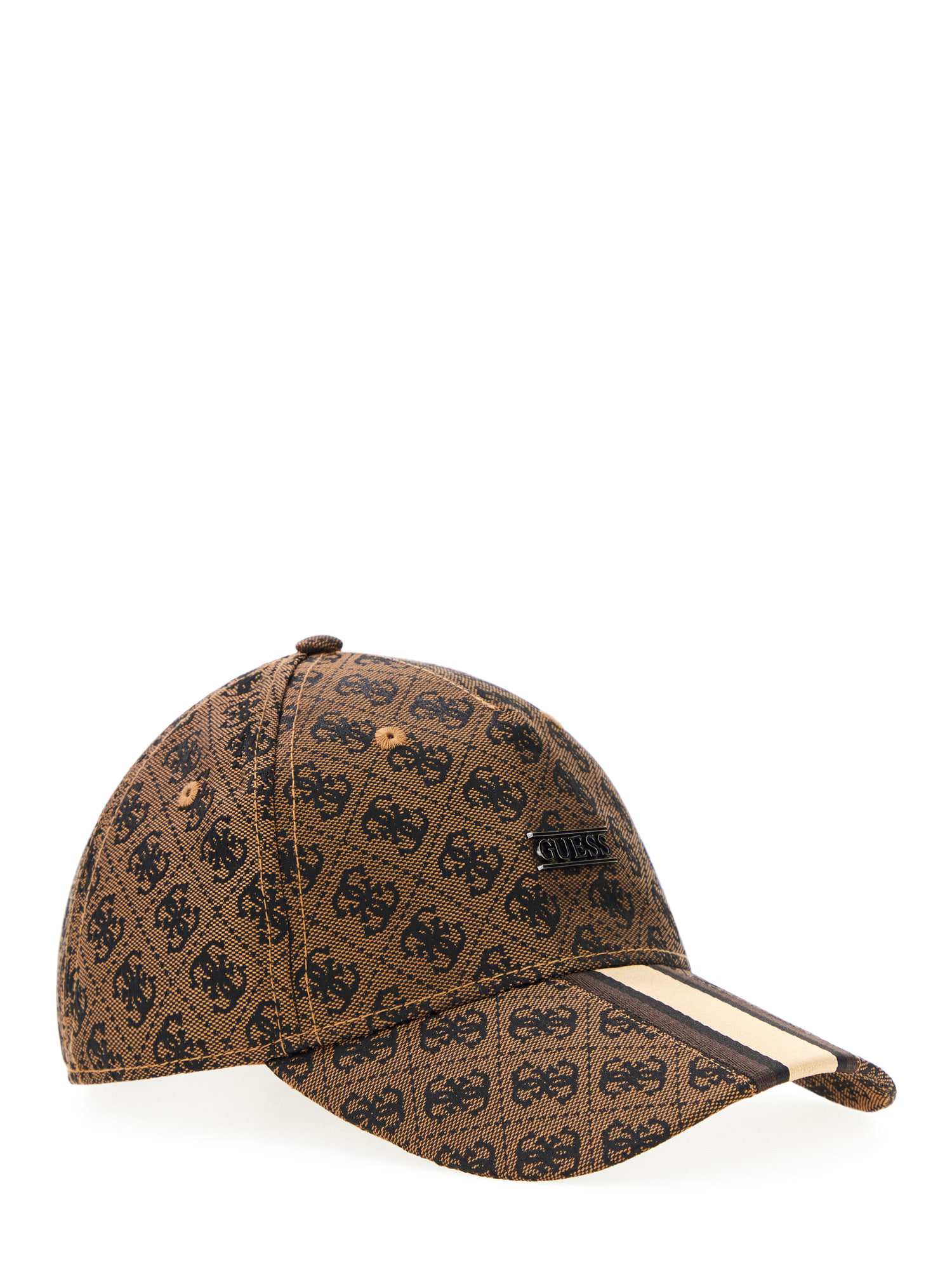 Guess Brown Polyester Logo MEN Cap