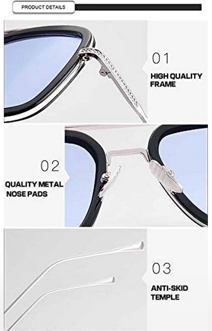 CREATURE | CREATURE UV Protected Unisex Sunglasses (Lens-Blue|Frame-Silver) 2