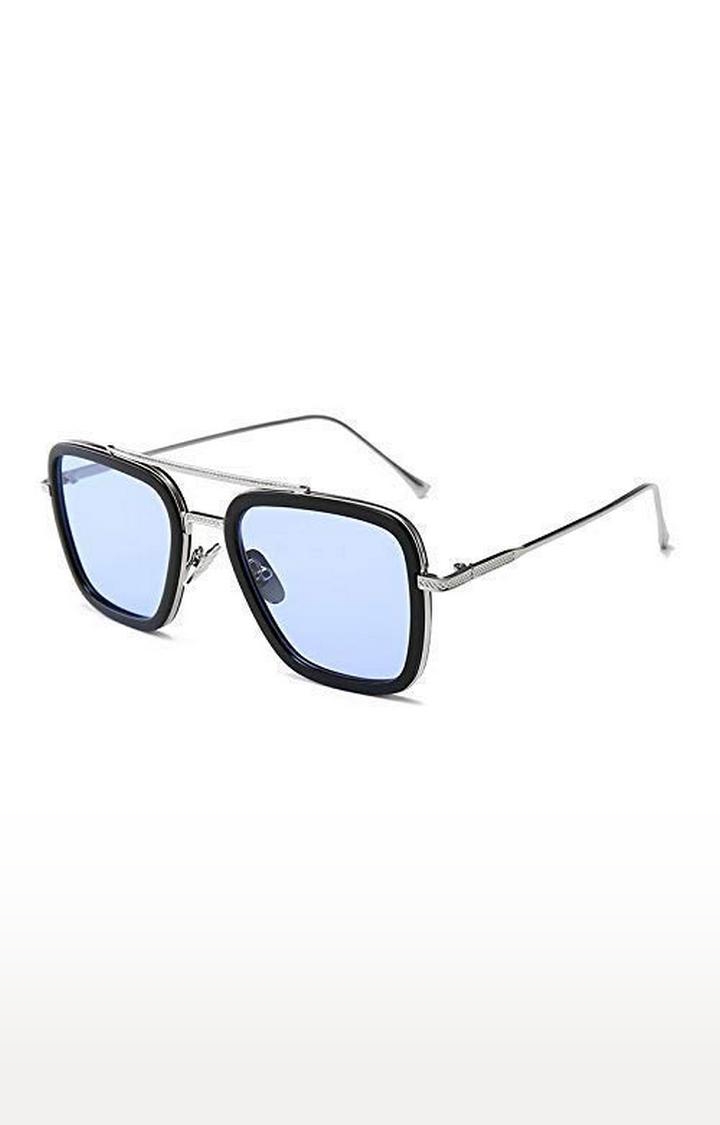 CREATURE | CREATURE UV Protected Unisex Sunglasses (Lens-Blue|Frame-Silver) 0