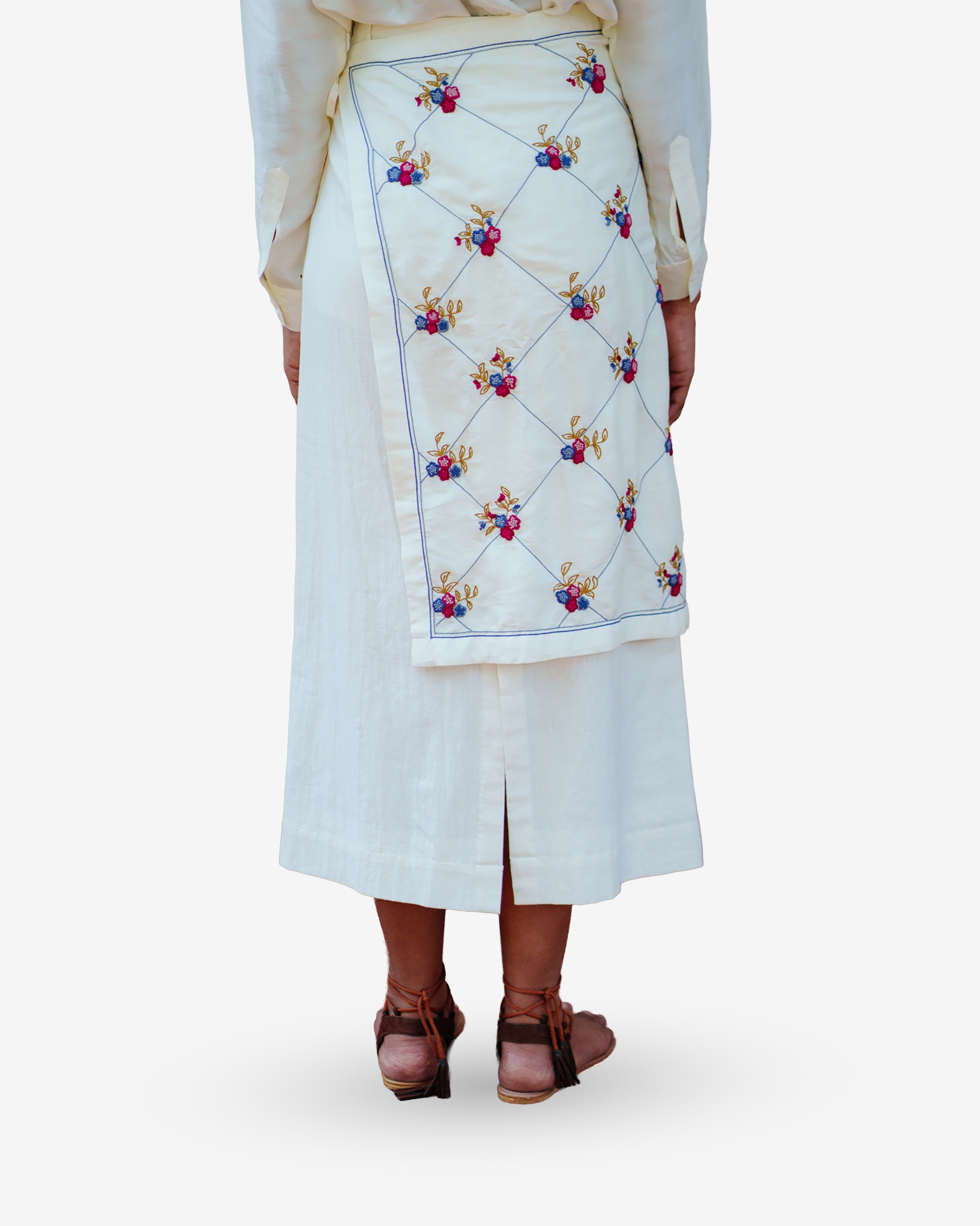 Hand Embroidered Silk Overlay