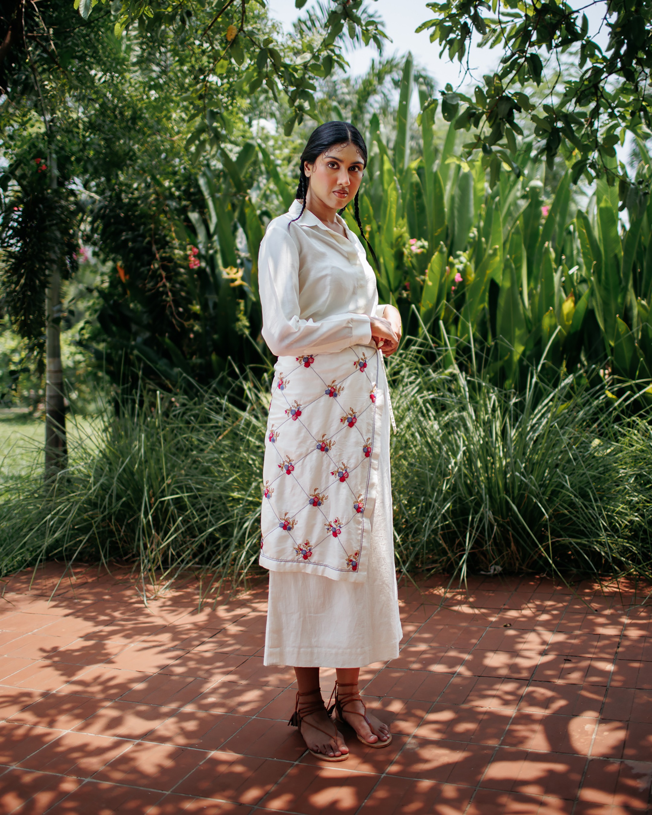 Hand Embroidered Silk Overlay